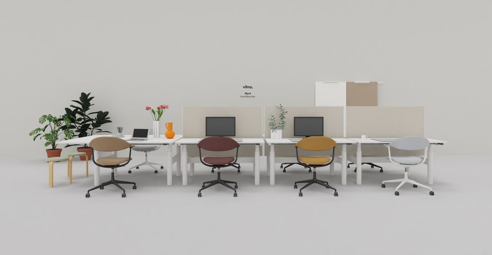 Mynt dossier et assise Plywood chaise de bureau Vitra