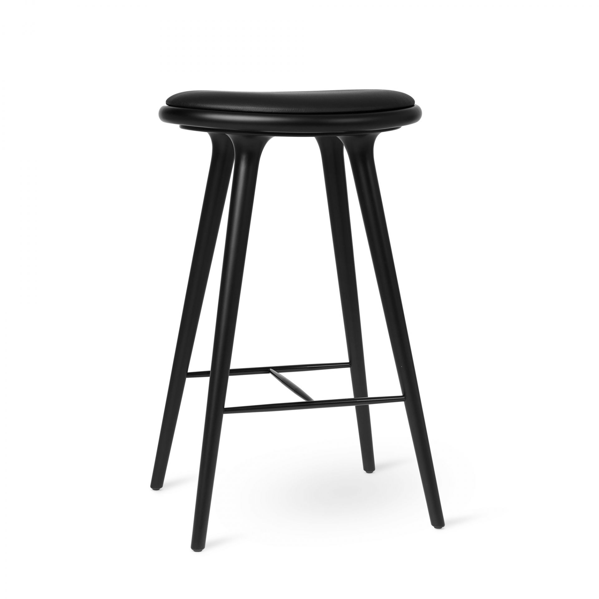 High Stool hêtre teinté noir Mater