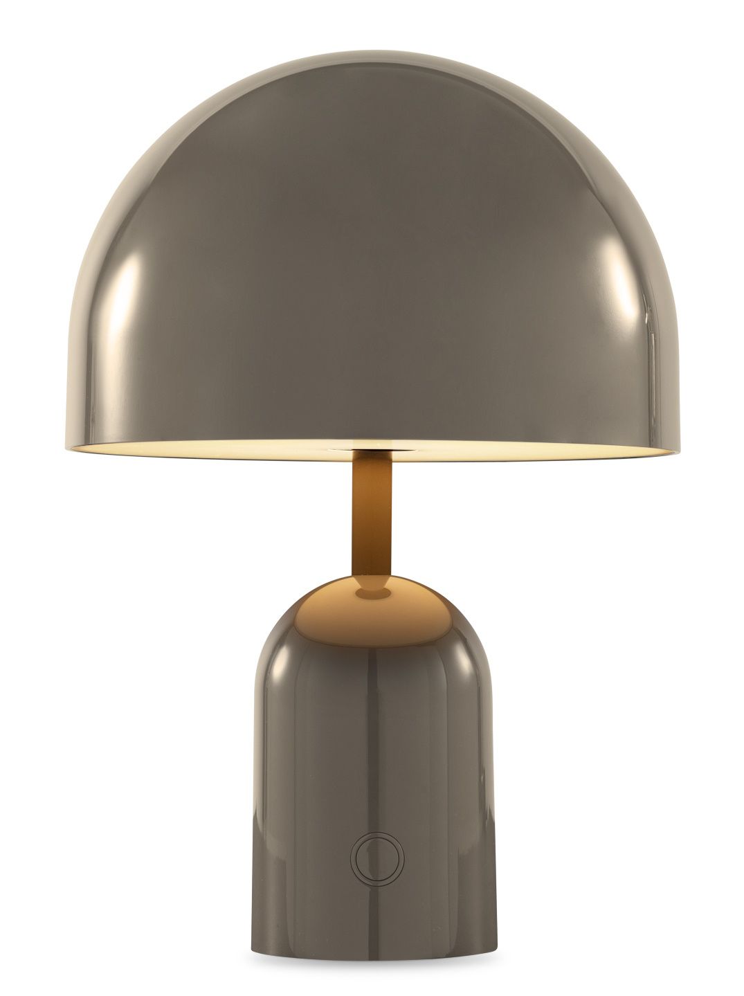 Bell Portable LED Tischleuchte von Tom Dixon in Taupe, kabellose Akkuleuchte für den Innenbereich.