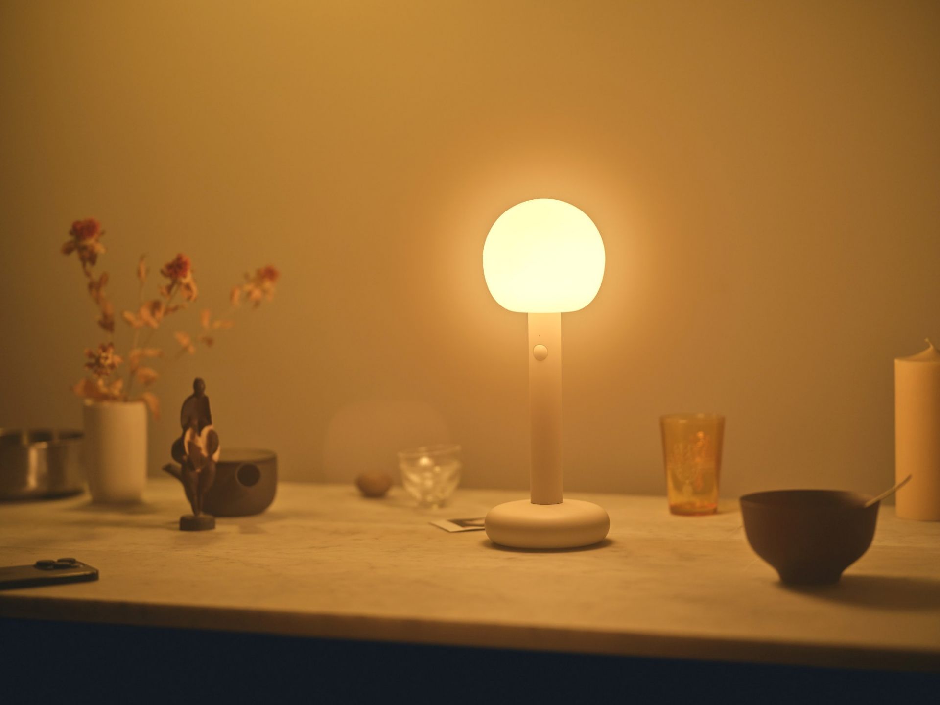 Fire Batterie LED Lampe de table Grau