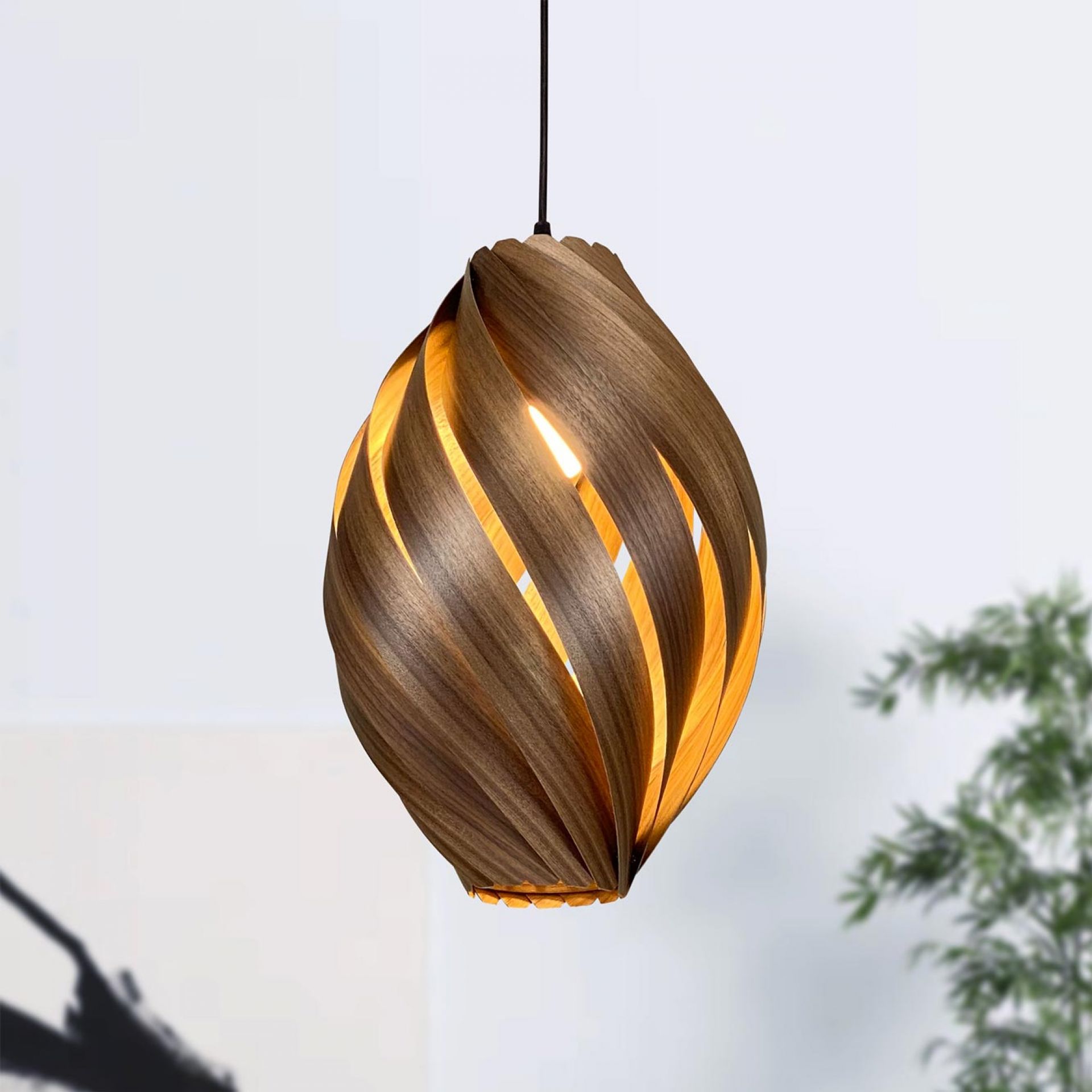 Ardére Lampe à suspendre arrondi Noyer Gofurnit
