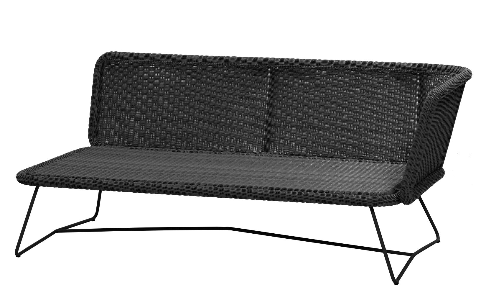 Horizon Outdoor Canapé modulable 2 places gauche Cane-Line Structure noire / Coussin gris