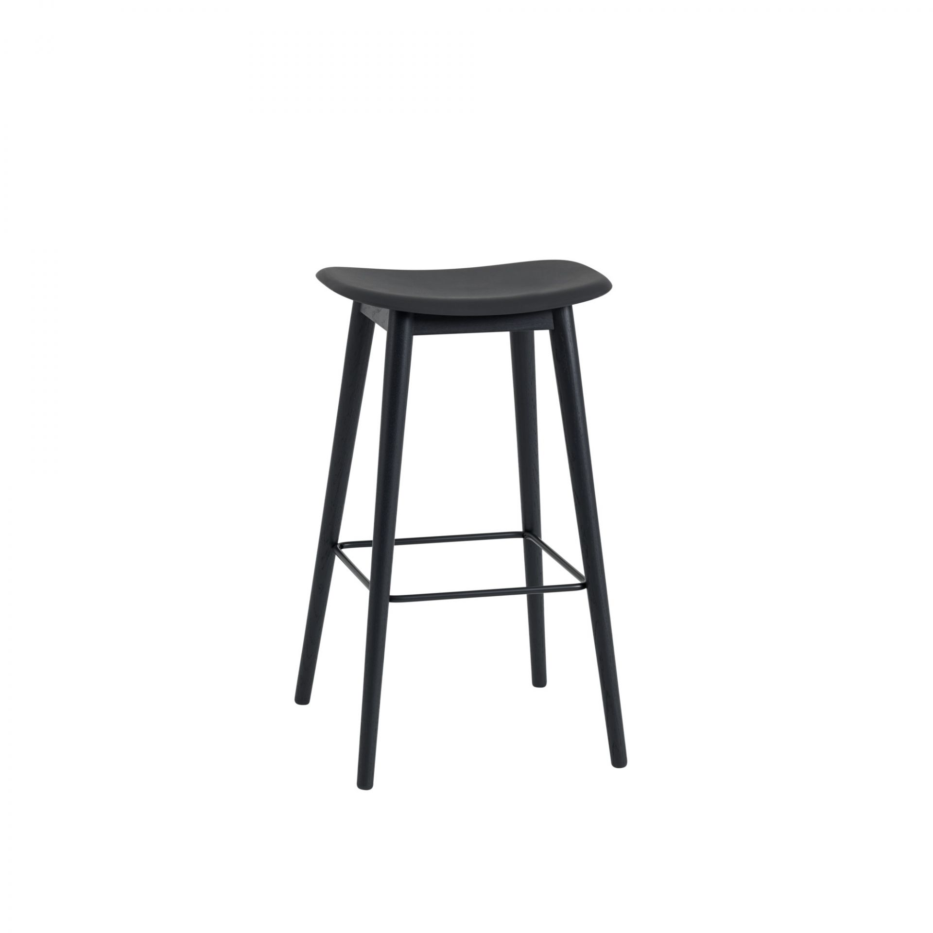 Fiber Bar Stool Tabouret de bar 75 cm Bois NOIR / NOIR Mutto OFFRE SPECIALE