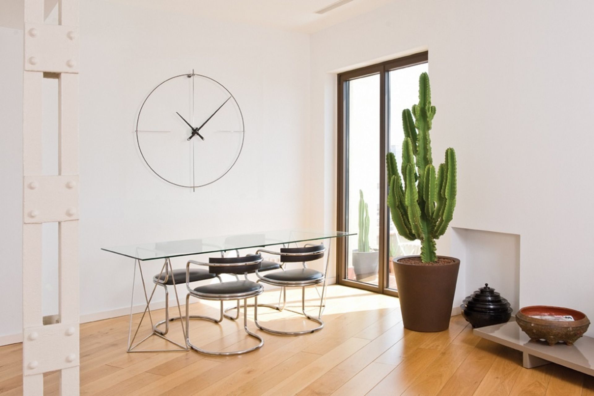 Bilbao N/ L Clock Horloge murale nomon Noir-blanc