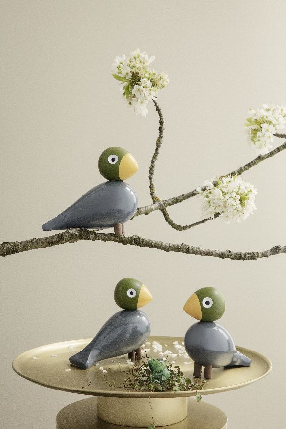 Songbirds Oiseaux chanteurs Figure en bois Rossignol Kay Bojesen