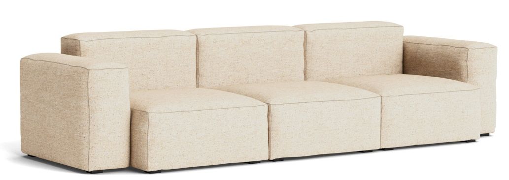 Beiges Mags Soft Sofa 3-Sitzer mit niedrigen Armlehnen und Bolgheri Stoffbezug. Moderne Wohnzimmer Couch.