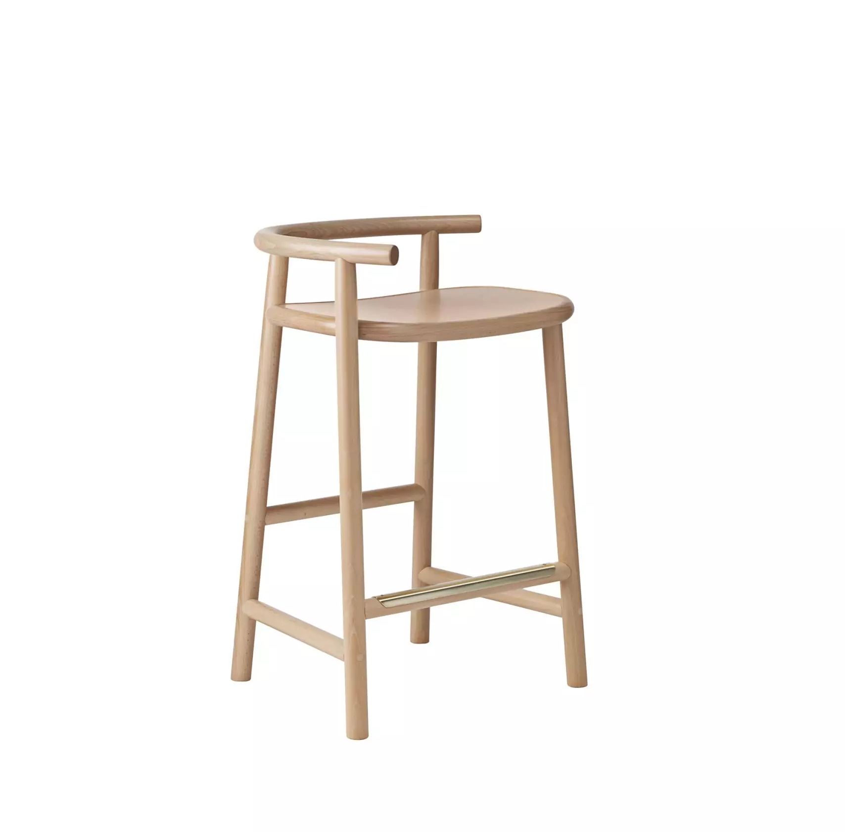 Single Curve Tabouret de bar avec assise en bois stratifié Wiener GTV Design