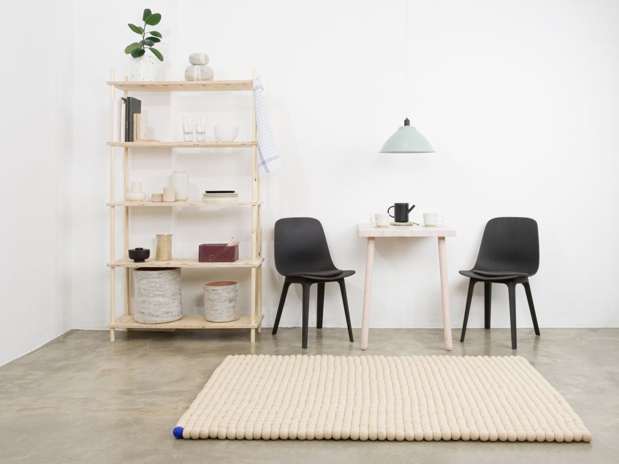 Big One Rectangulaire Tapis en feutre 200 x 300 cm myfelt Beige