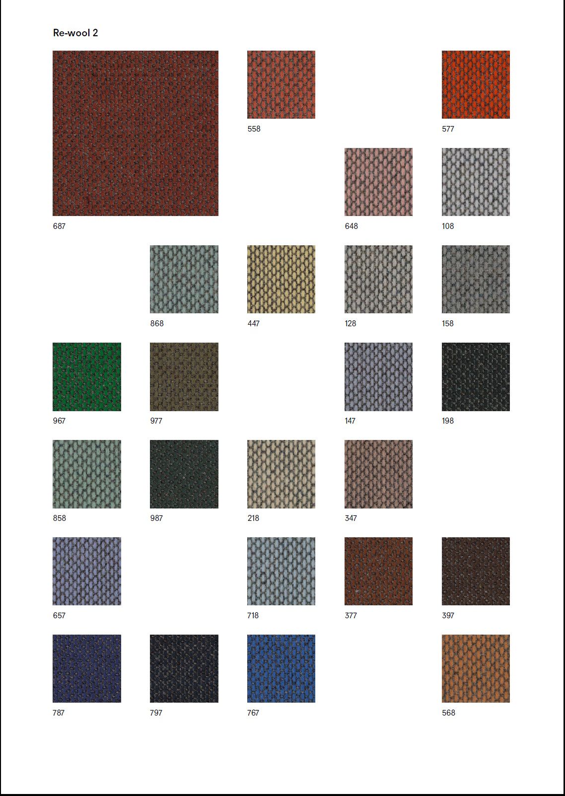 Carte échantillon Kvadrat Re-Wool 2