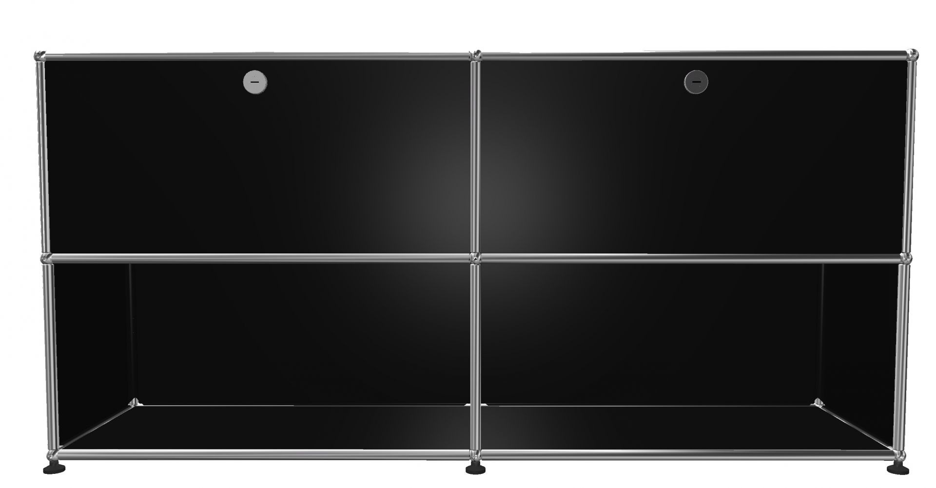 USM Haller Buffet avec 2 Tiroirs / 2 Ouverts Noir graphite FAST DELIVERY
