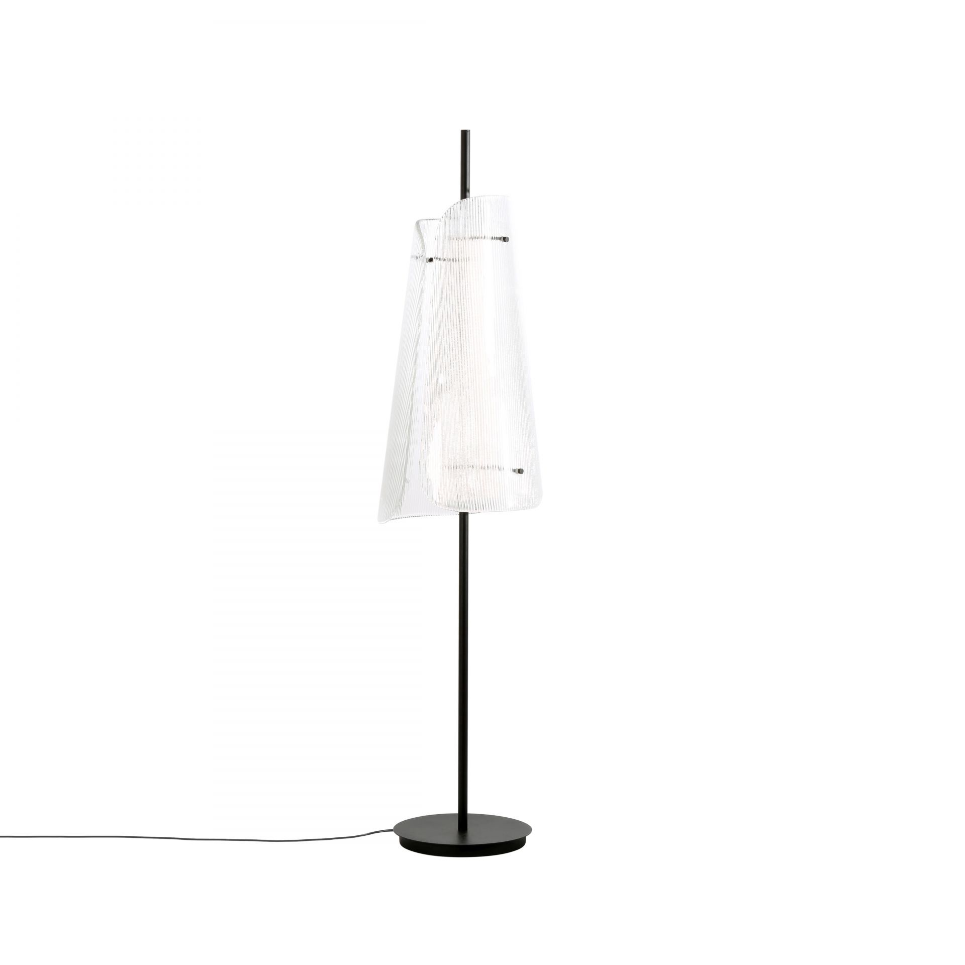 Bent Two Lampadaire transparent/ noir avec LED fixe 1600lm Pulpo