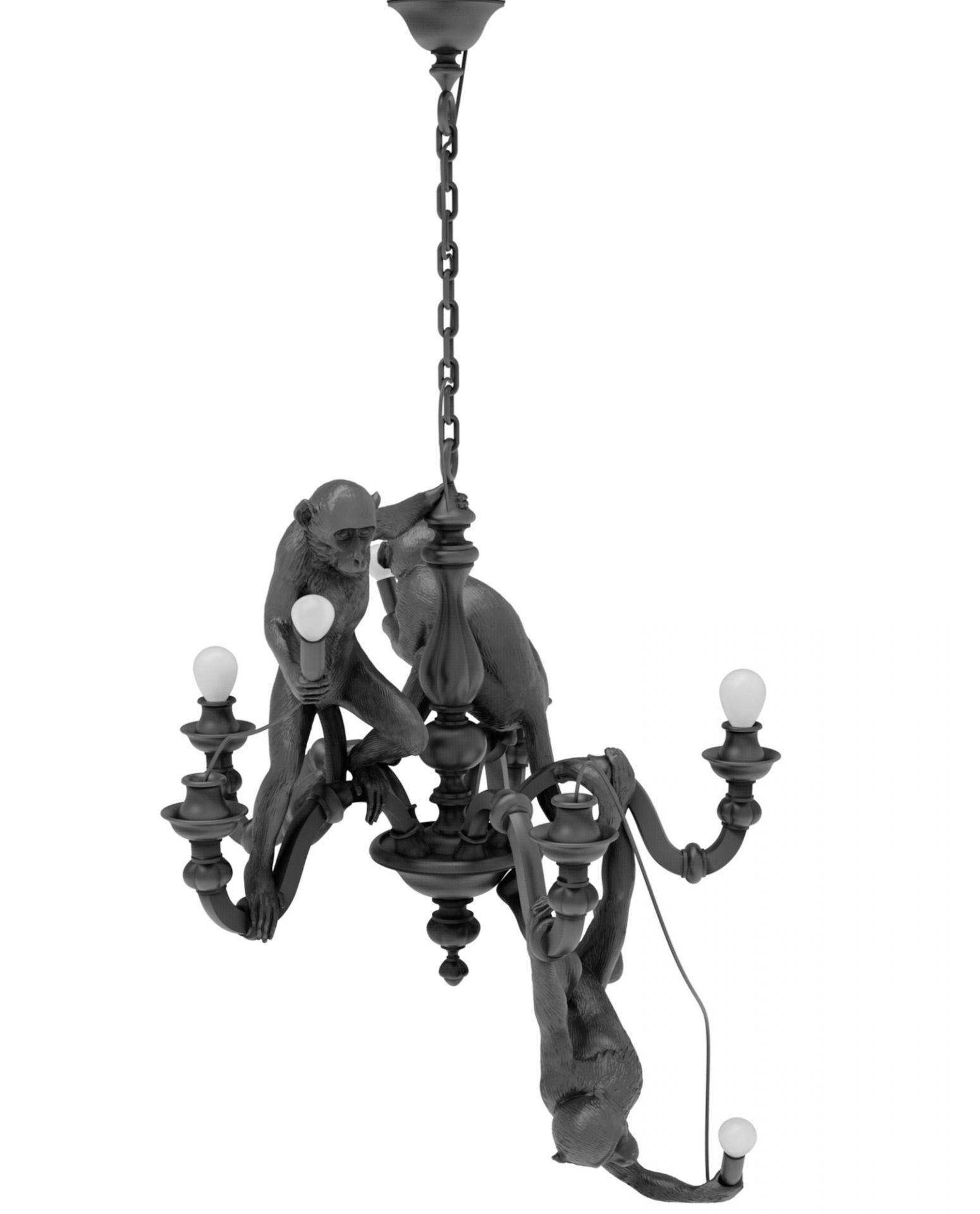 Monkey Chandelier Lampe de suspendue Seletti Blanc