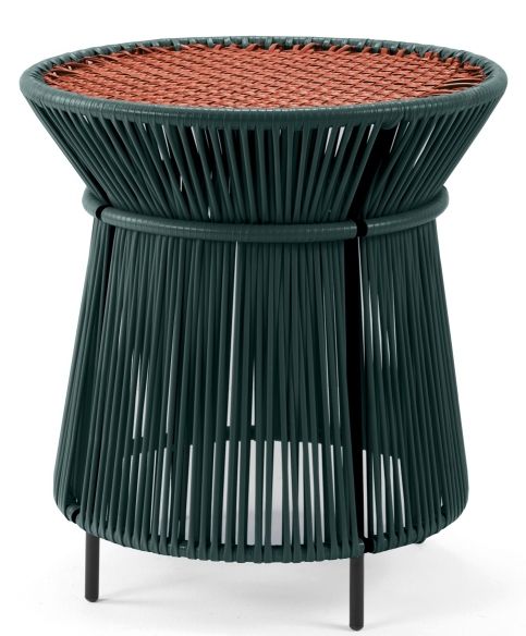 Caribe Chic Tall Side Table Table d'appoint extérieure ames Vert mousse / Cuivre / Noir
