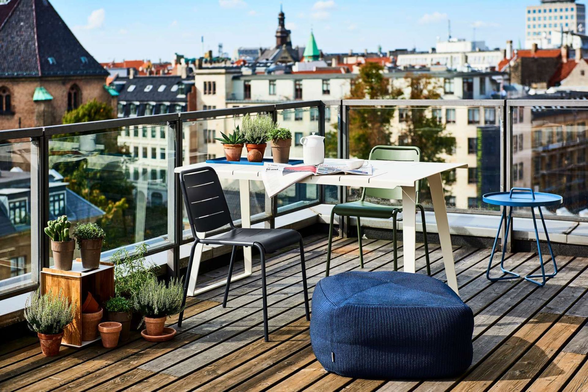 Copenhagen Outdoor City Chaise ensemble de 2 gris lave Cane-Line