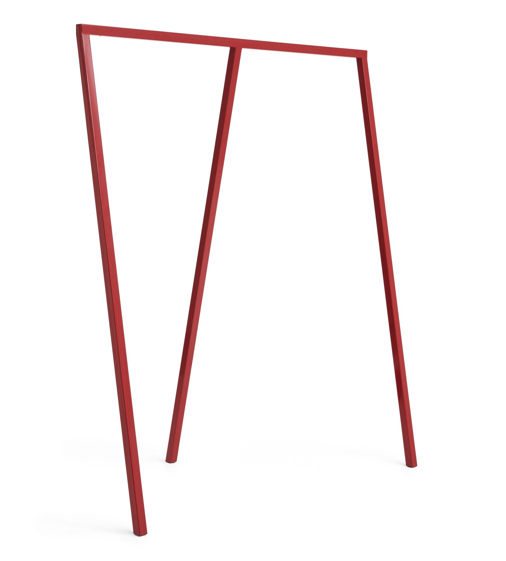 Rote Loop Stand Garderobe von Hay: minimalistische Kleiderstange für Schlafzimmer und Ankleidezimmer.