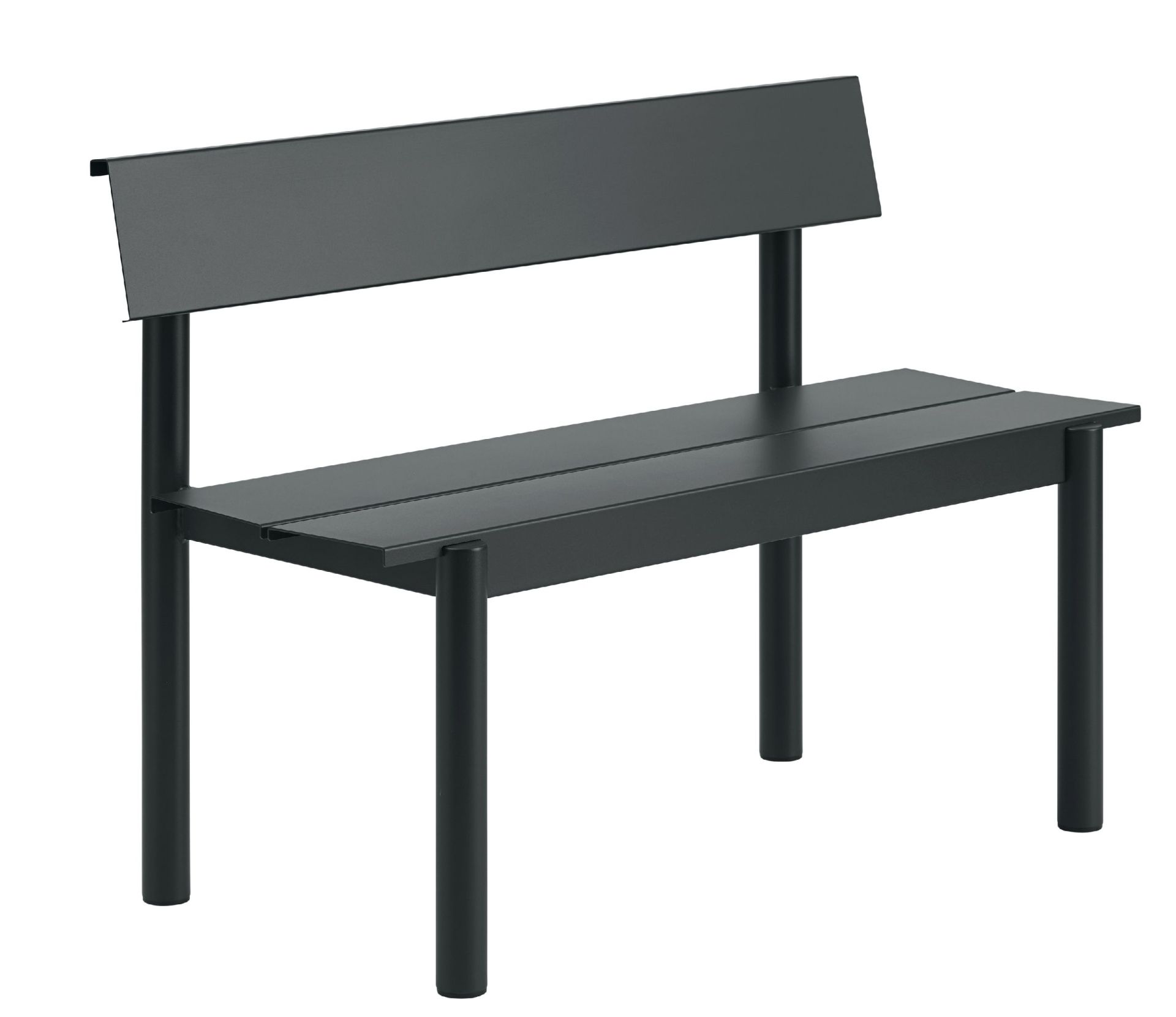 Linear Steel Bench Banc d'extérieur avec dossier 110x34 cm Muuto 