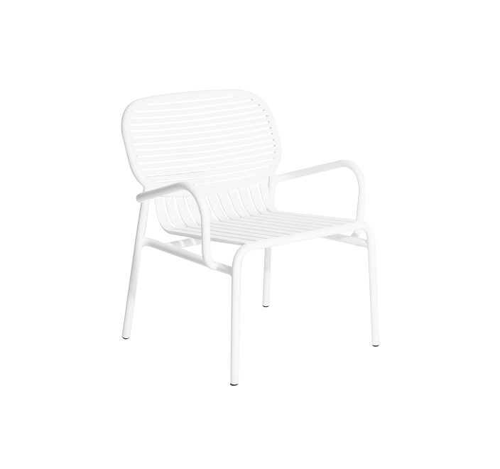Weißer Week-End Garden Armchair Sessel von Petite Friture, moderner Outdoor Sessel mit Armlehnen für Garten und Terrasse.