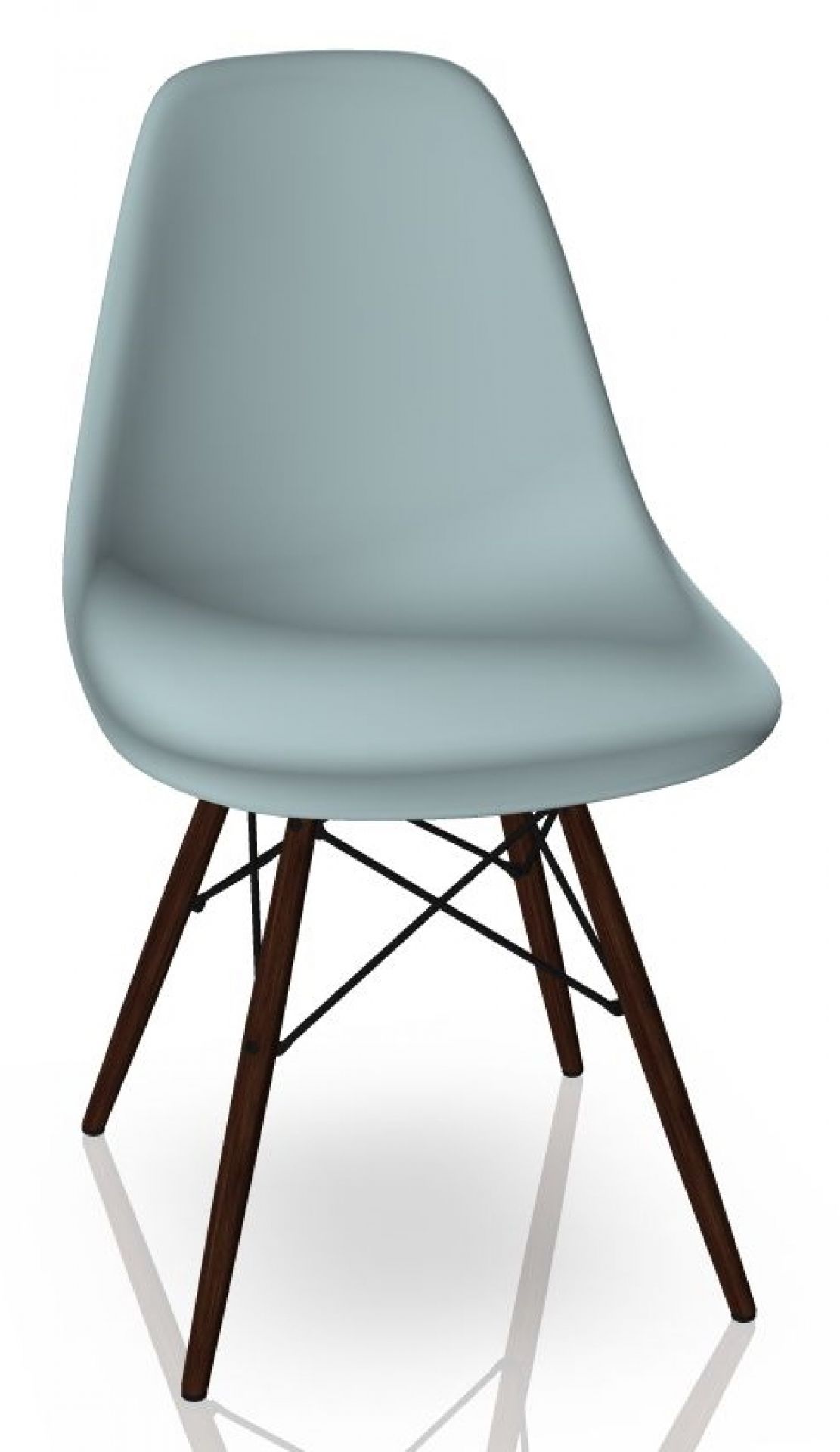Eames Plastic Side Chair DSW Chaise Vitra Érable sombre - Ice gris