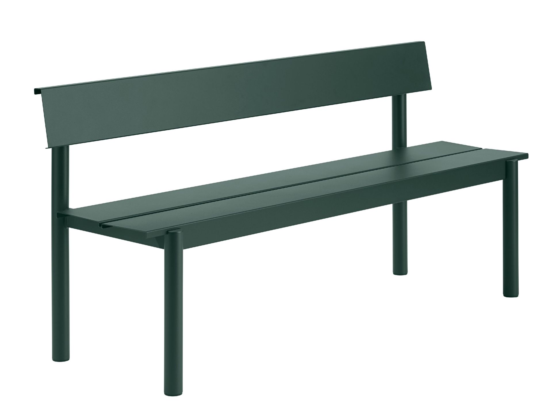 Linear Steel Bench Banc d'extérieur avec dossier 170x34 cm Muuto