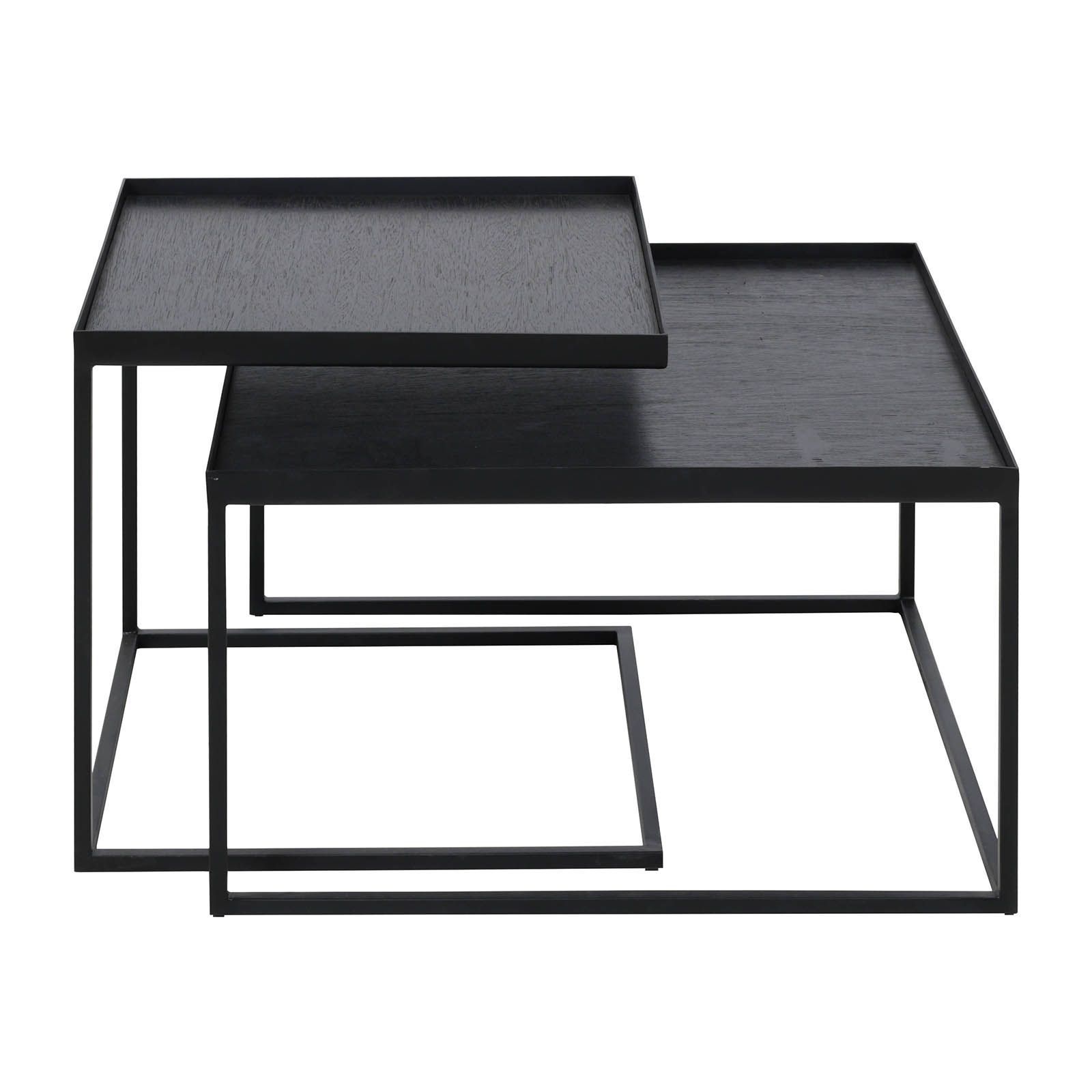 Table basse 2 pièces Noir carré S/L Ethnicraft