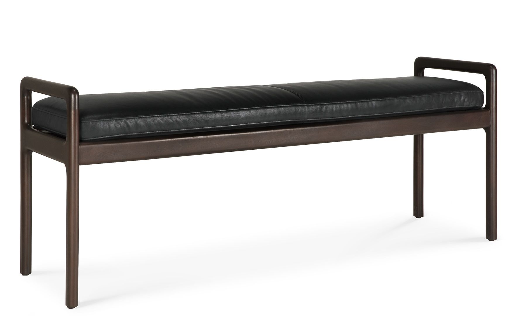 Jack Bench Banc avec assise rembourrée cuir noir Ethnicraft