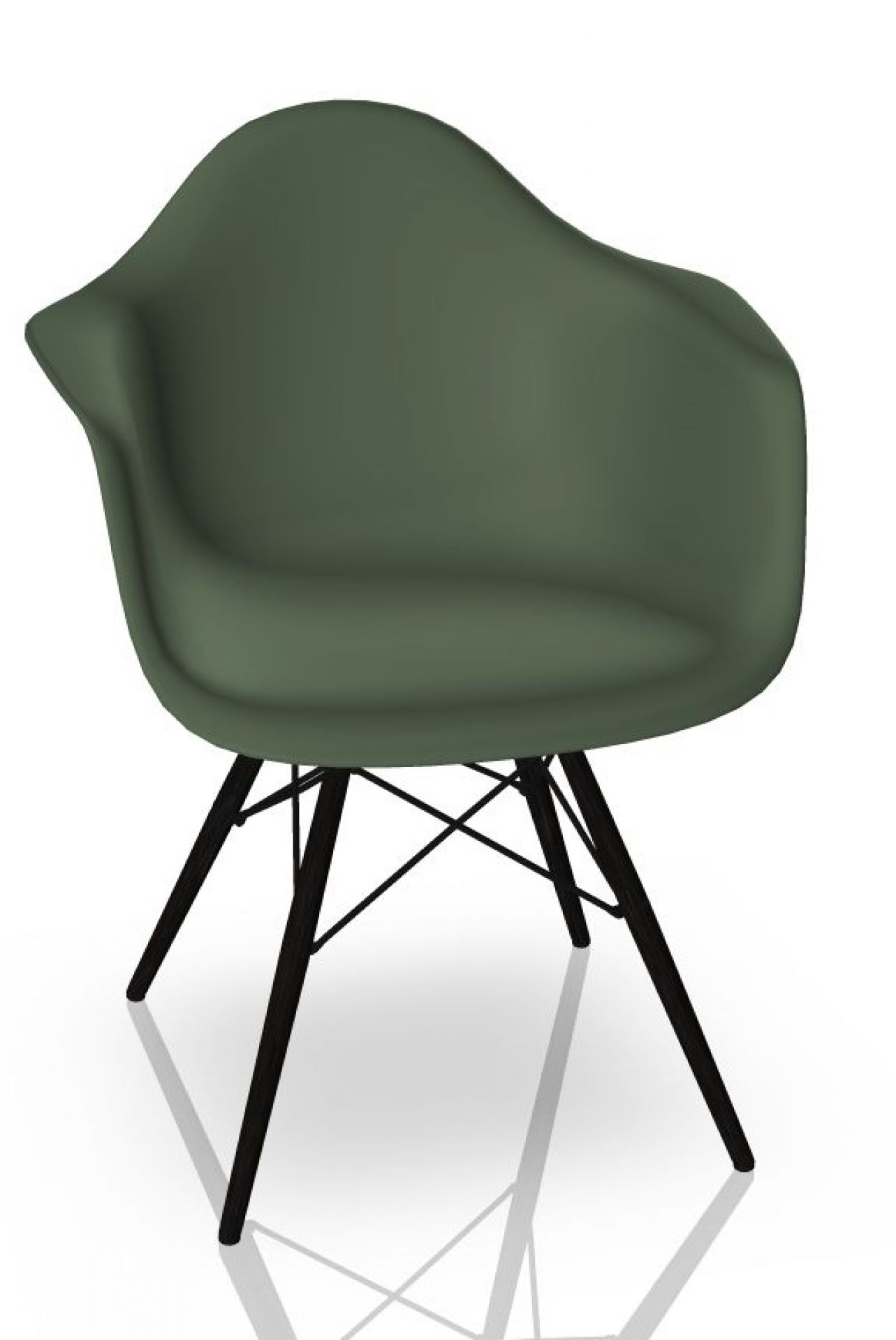 Eames Plastic Arm Chair DAW Chaise Vitra Noir d'érable - Forest