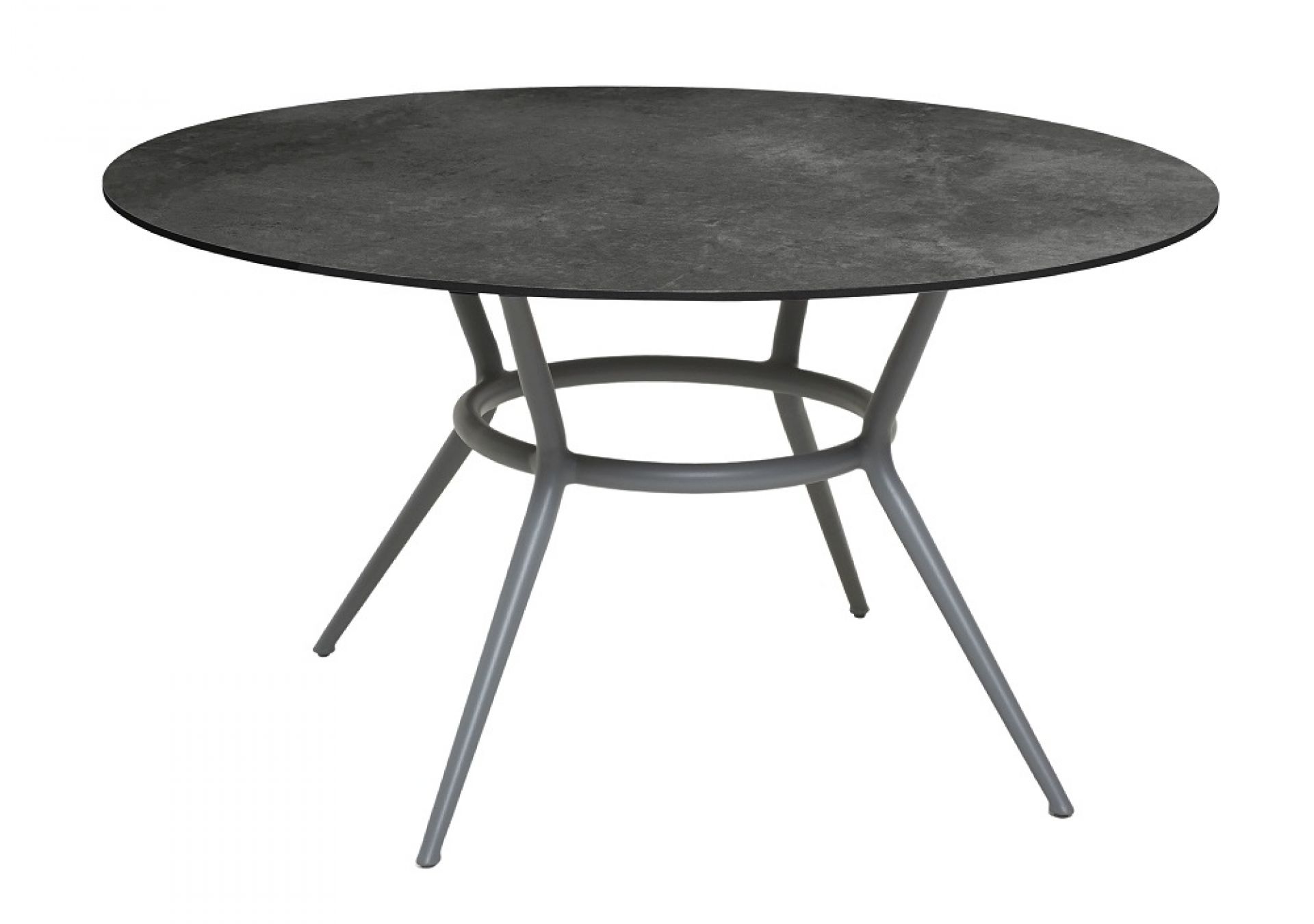 Joy Outdoor Table de salle à manger ronde Pied gris clair / Plateau stratifié compact Cane-Line