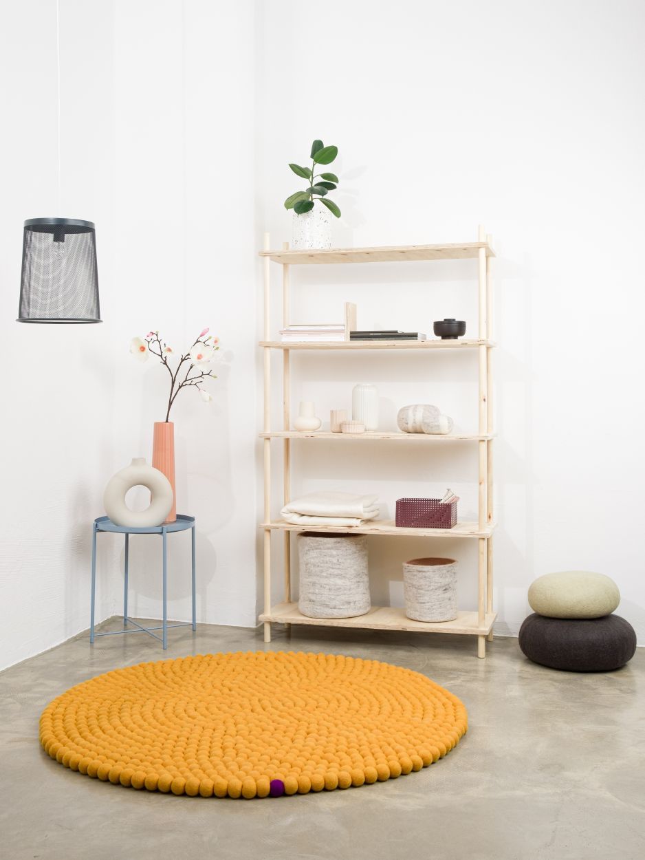Big One Rund Tapis en feutre Ø 300 cm myfelt Jaune ocre