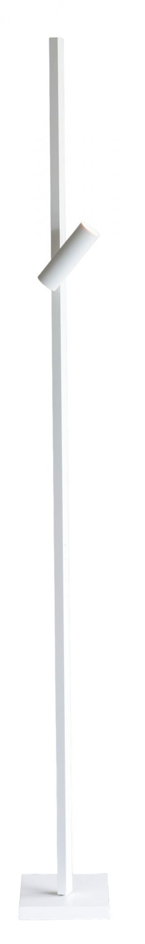 Zen X Floor lamp Lampadaire stele Weiße Zen X Stehleuchte von Steve Lechot Luminaires, minimalistisches Design mit geraden Linien und modernem Leuchtenkopf.