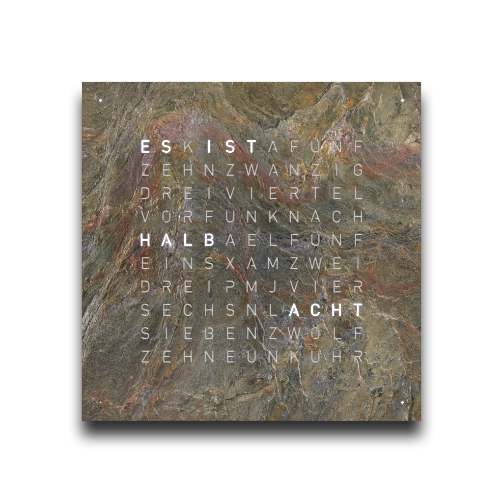 Earth 180 Creator's Edition Horloge murale / Objet temporel Allemande QLOCKTWO