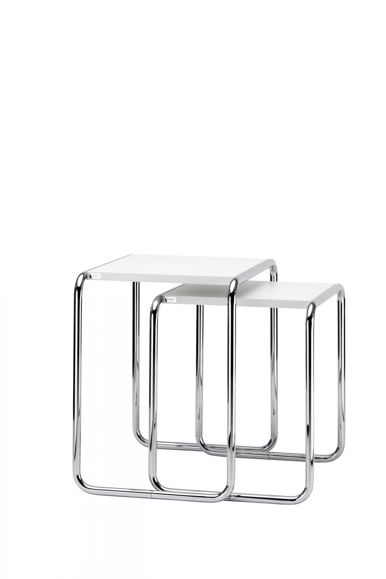 Ensemble B 9 a+b Table d'appoint blanc Thonet