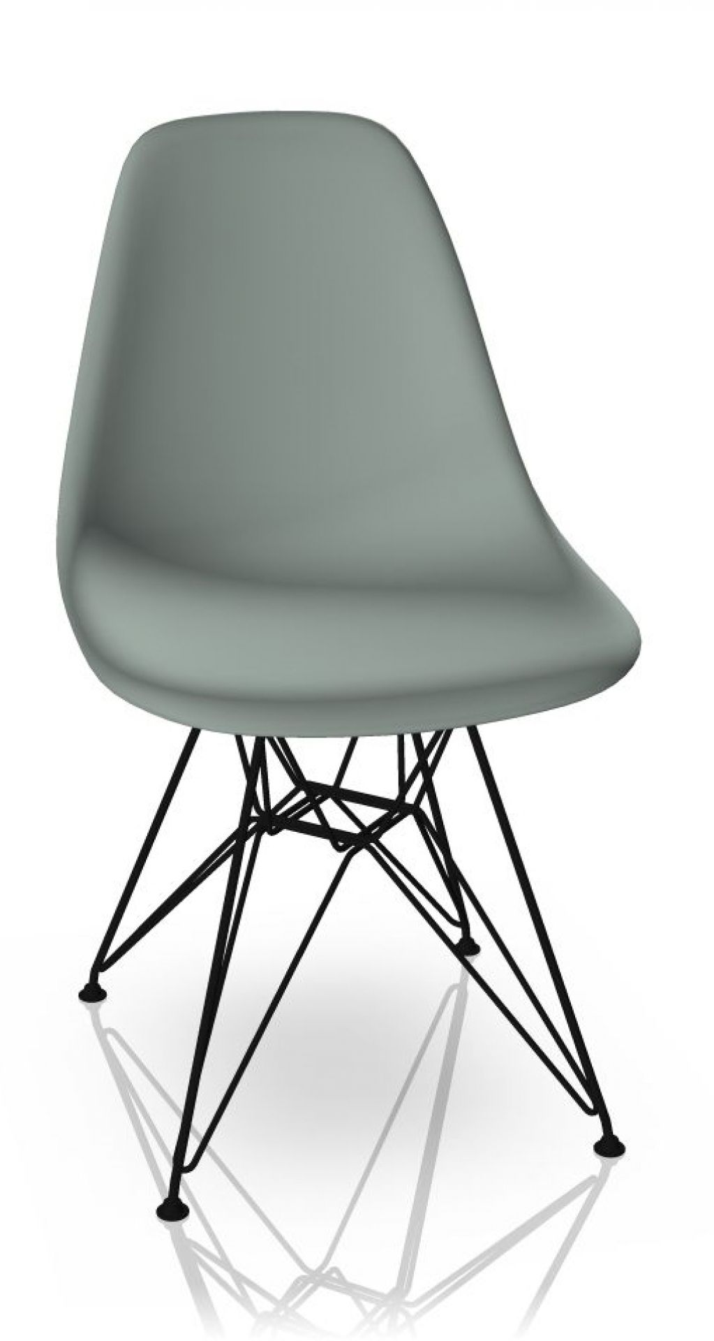 Eames Plastic Side Chair DSR Chaise Vitra Noir-Gris clair