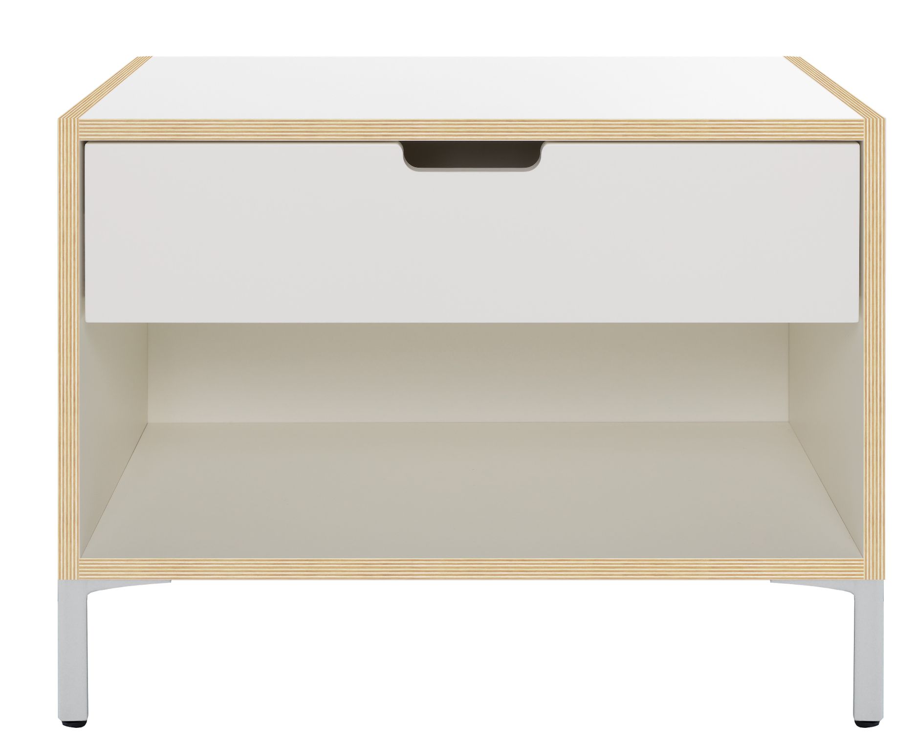 Modular table de nuit KORPUS BLANC, CHANTIER DE BIRCO, FRONCE BLANC VERNI SUR PIEDS Müller Möbelwerkstätten OFFRE SECIALE