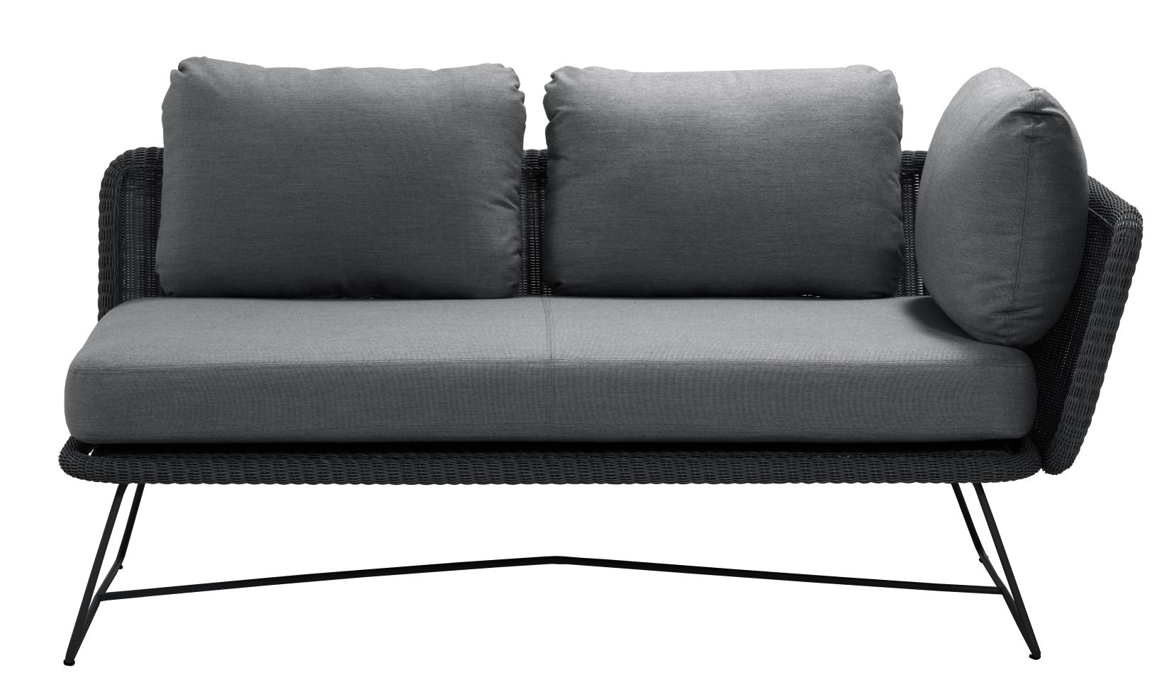 Horizon Outdoor Canapé modulable 2 places gauche Cane-Line Structure noire / Coussin gris
