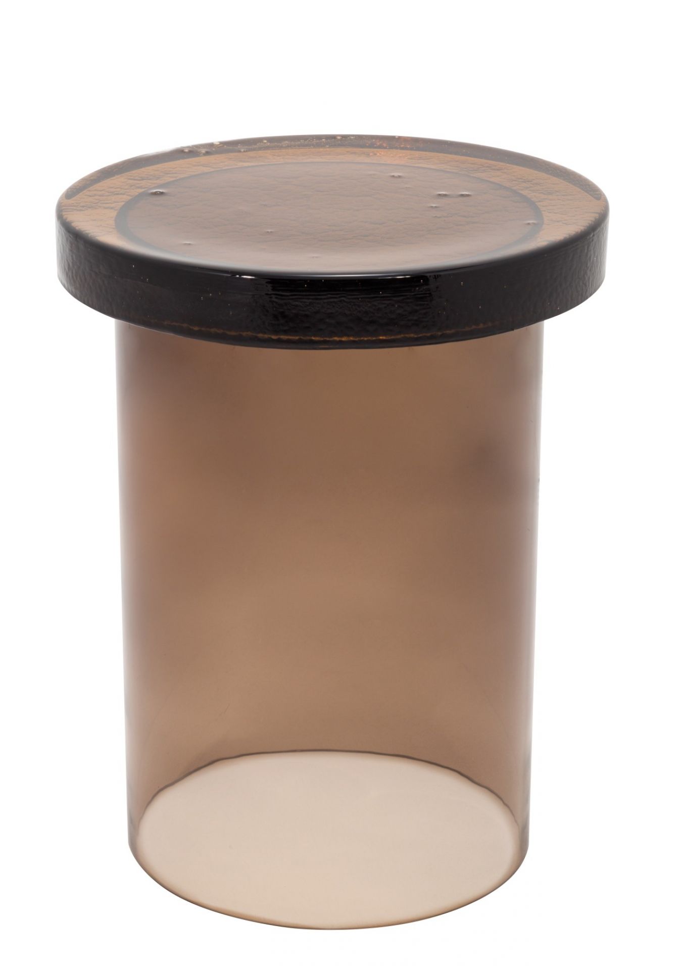 Alwa Three Beistelltisch von Pulpo in Rauchgrau: Moderner, runder Tisch mit minimalistischem Design.