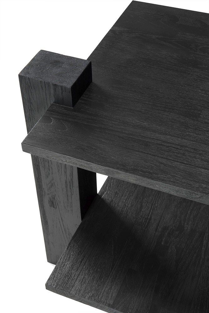 Teak Abstract Side table Table d'appoint Noir Ethnicraft