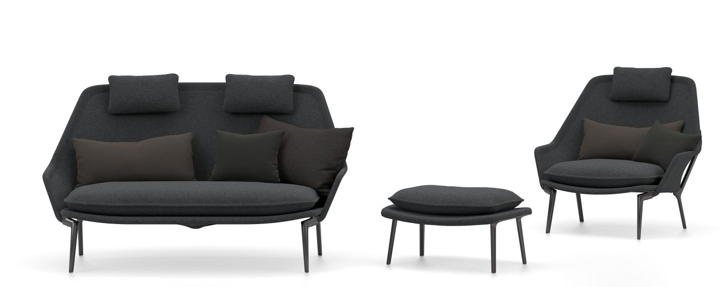 Slow Chair & Ottoman Fauteuil en tissu Vitra 