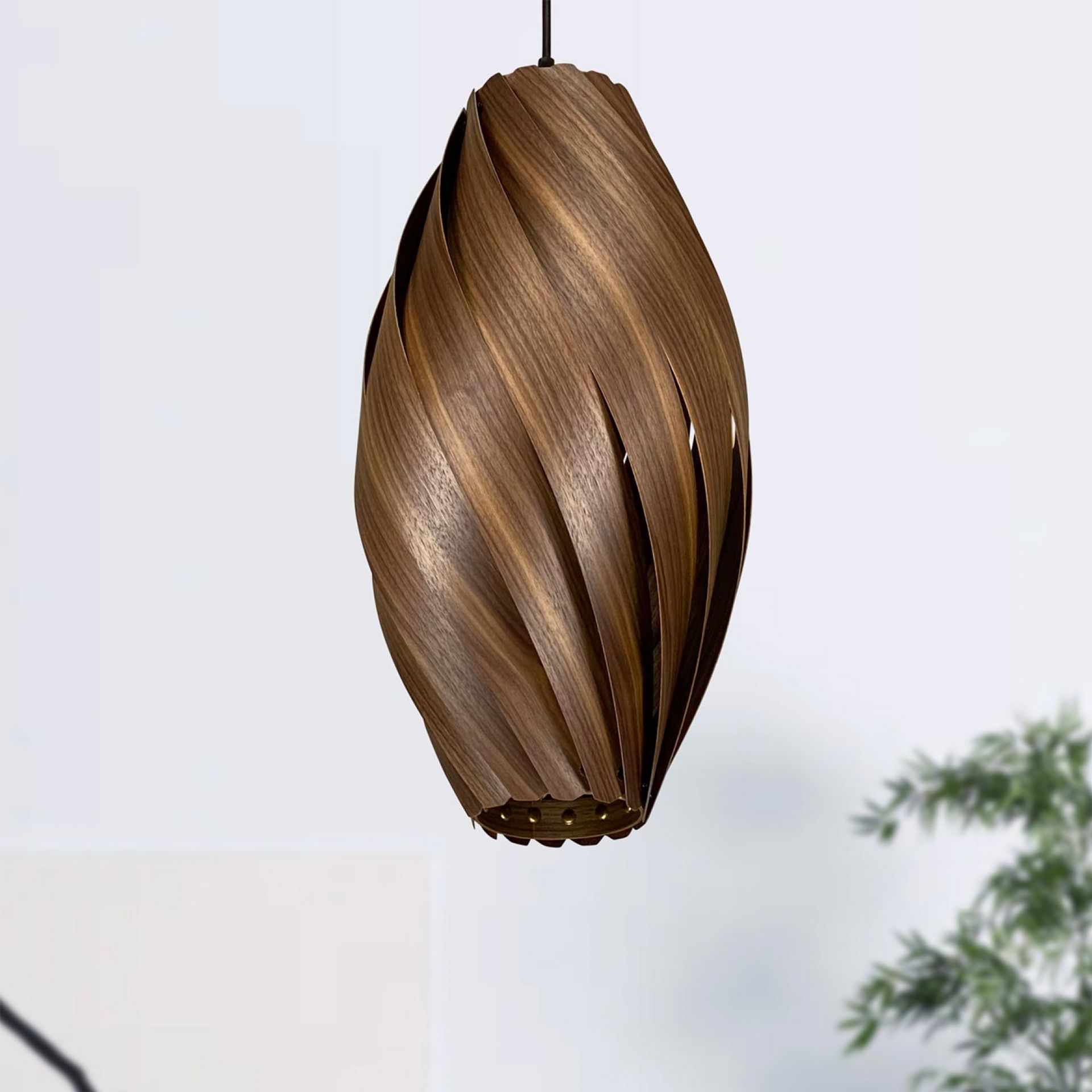 Ardére Lampe à suspendre allongée Noyer Gofurnit
