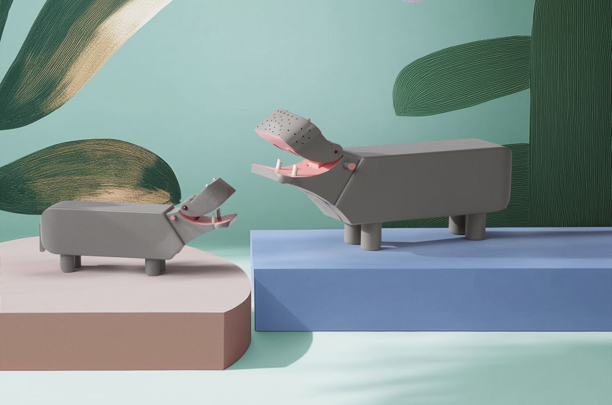 Hippopotame H9 cm gris Kay Bojesen