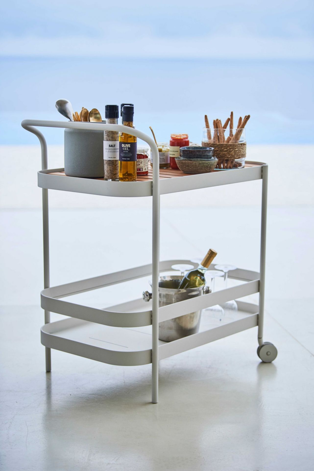 Roll Chariot de bar Gris lave Cane-Line