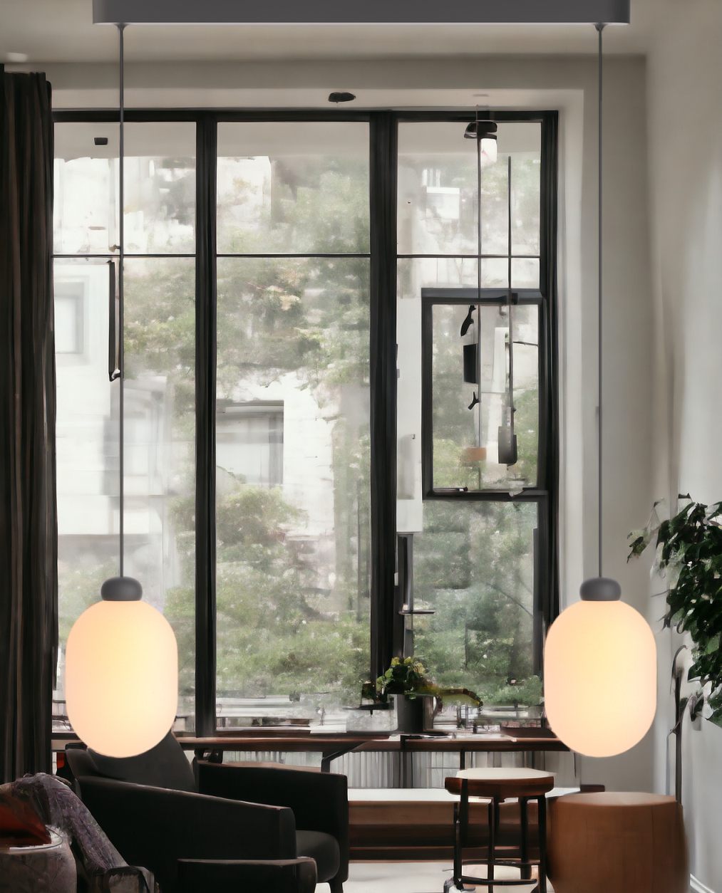Sun Duo Lampe à suspendre grise 
