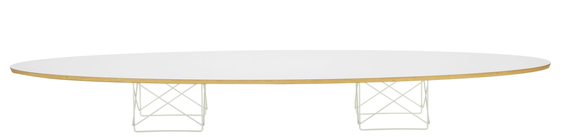Elliptical Table ETR Table Eames / table basse Vitra HPL blanc, piétement blanc revêtu par poudre