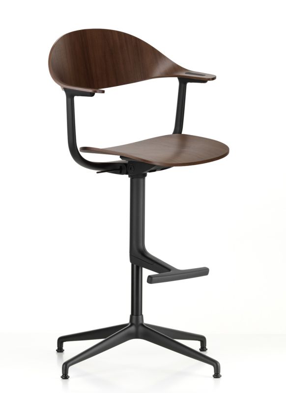Mynt High Chaise pivotante de bureau assise et dossier en contreplaqué Vitra