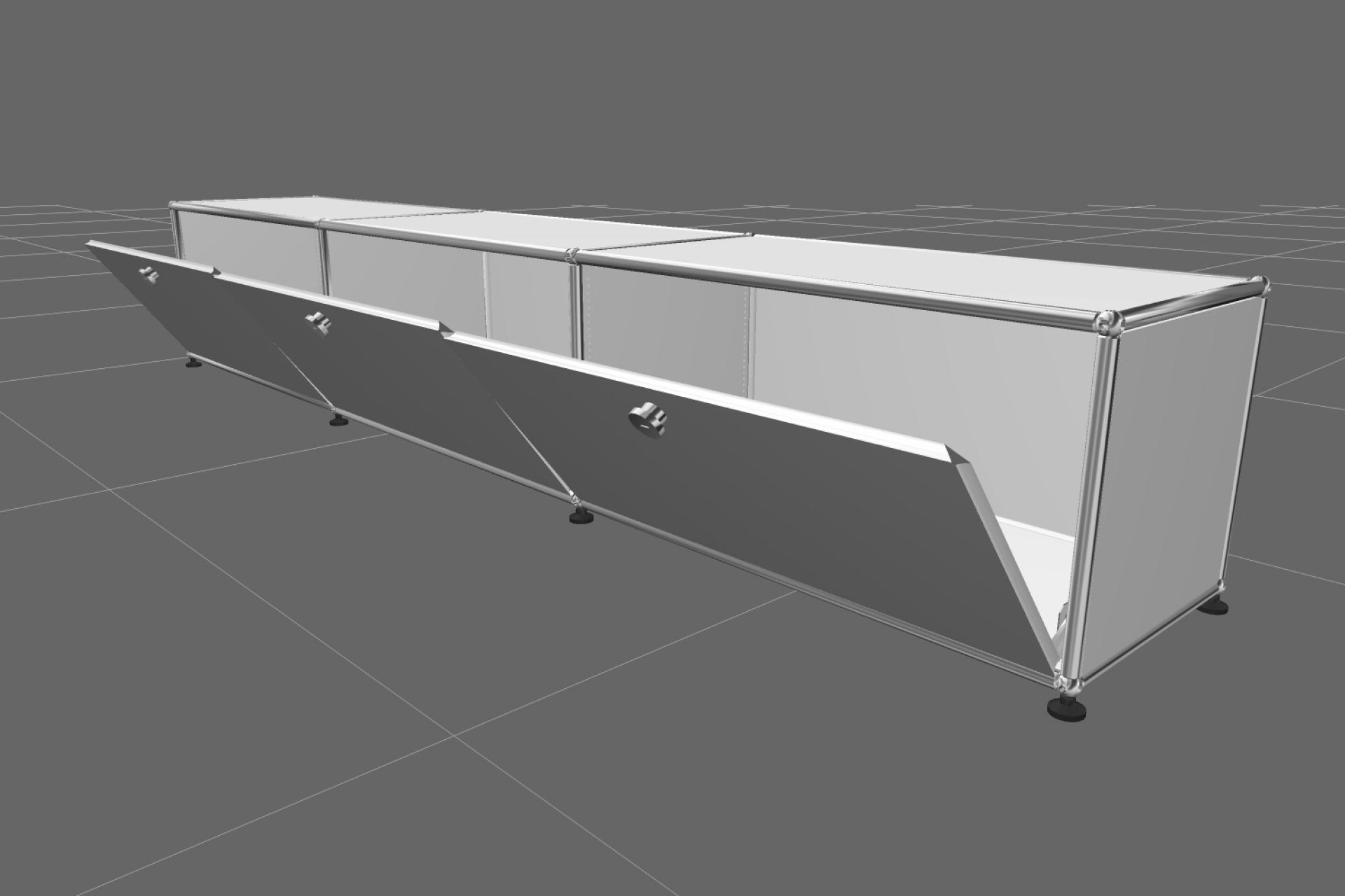 USM Haller Lowboard 3 Volets Blanc pur Blanc pur - FAST DELIVERY