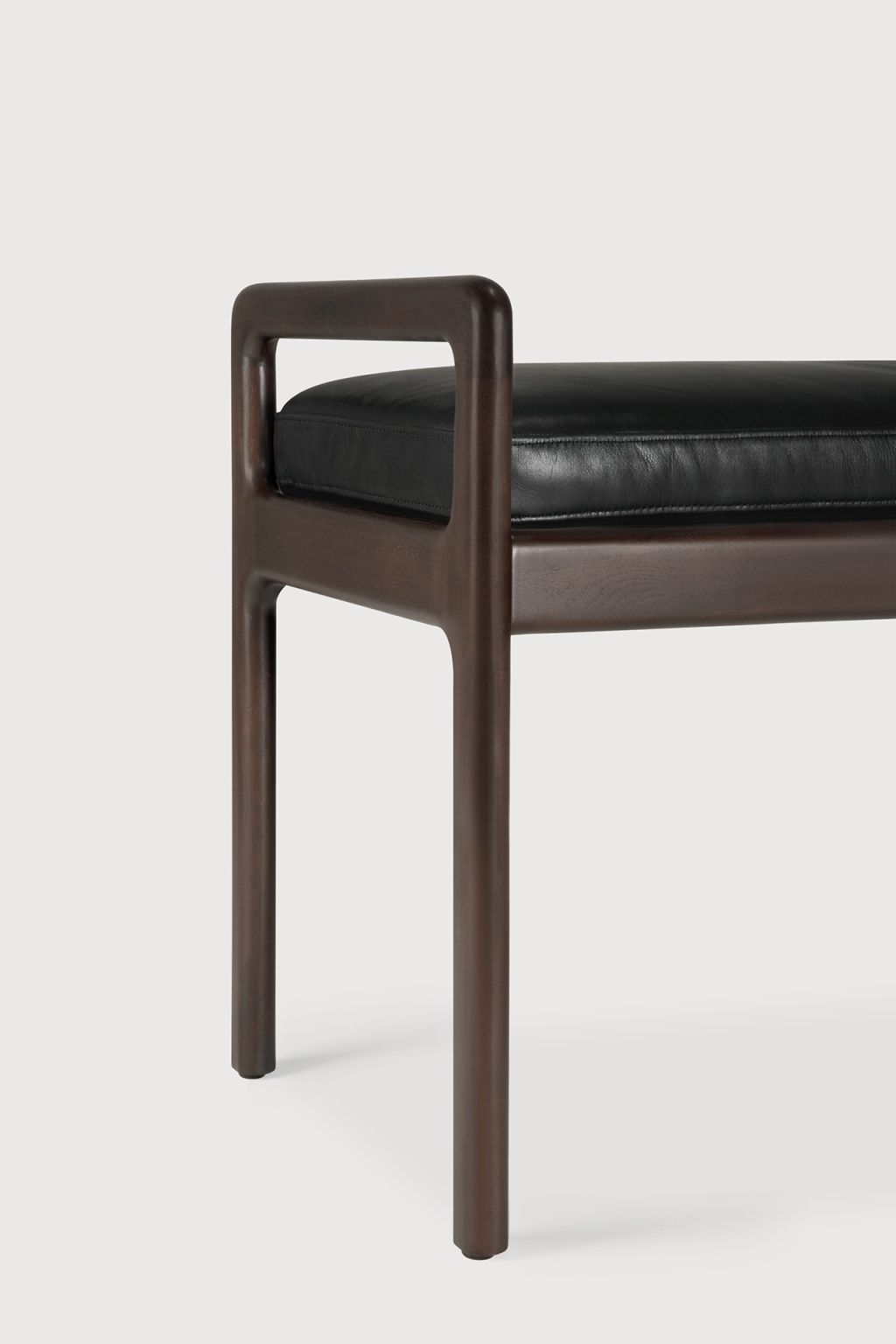 Jack Bench Banc avec assise rembourrée cuir noir Ethnicraft
