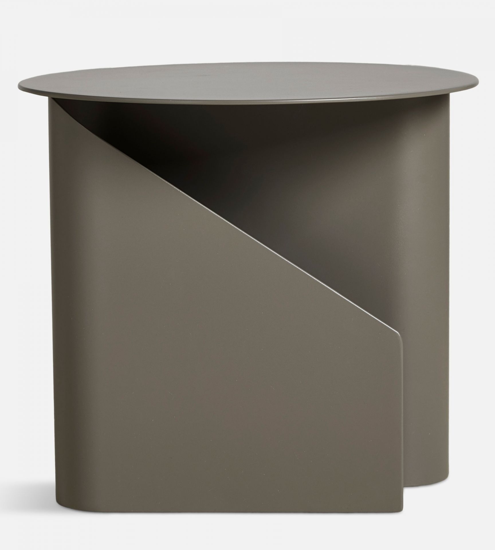 Sentrum Beistelltisch Taupe von Woud: Moderner, minimalistischer Akzenttisch für Wohnzimmer und Schlafzimmer.