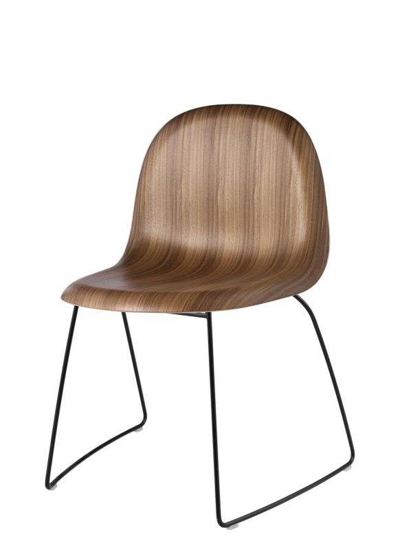 3D chaise de salle à manger empilable bois - Sledge base Gubi