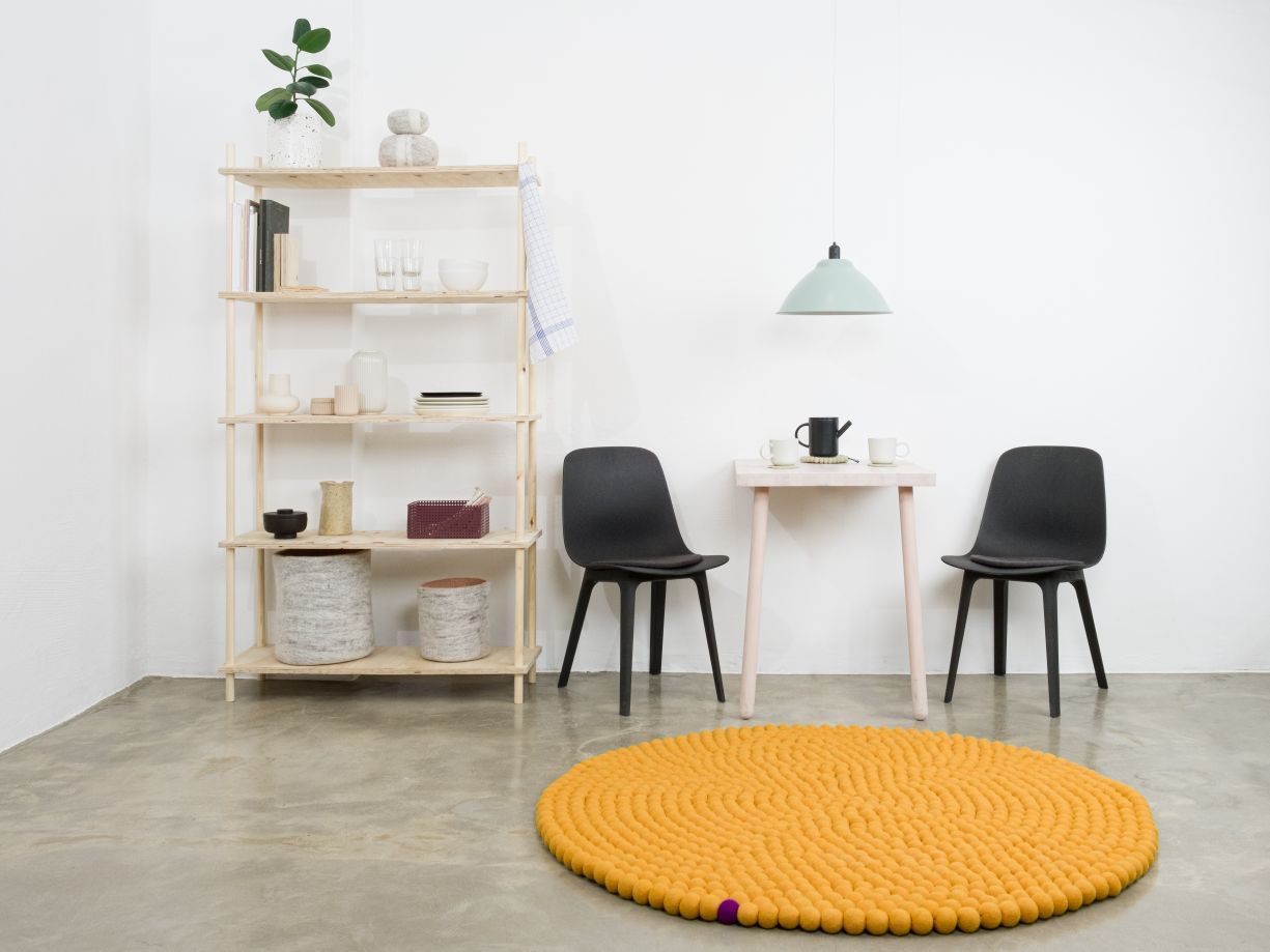 Big One Rund Tapis en feutre Ø 300 cm myfelt Jaune ocre