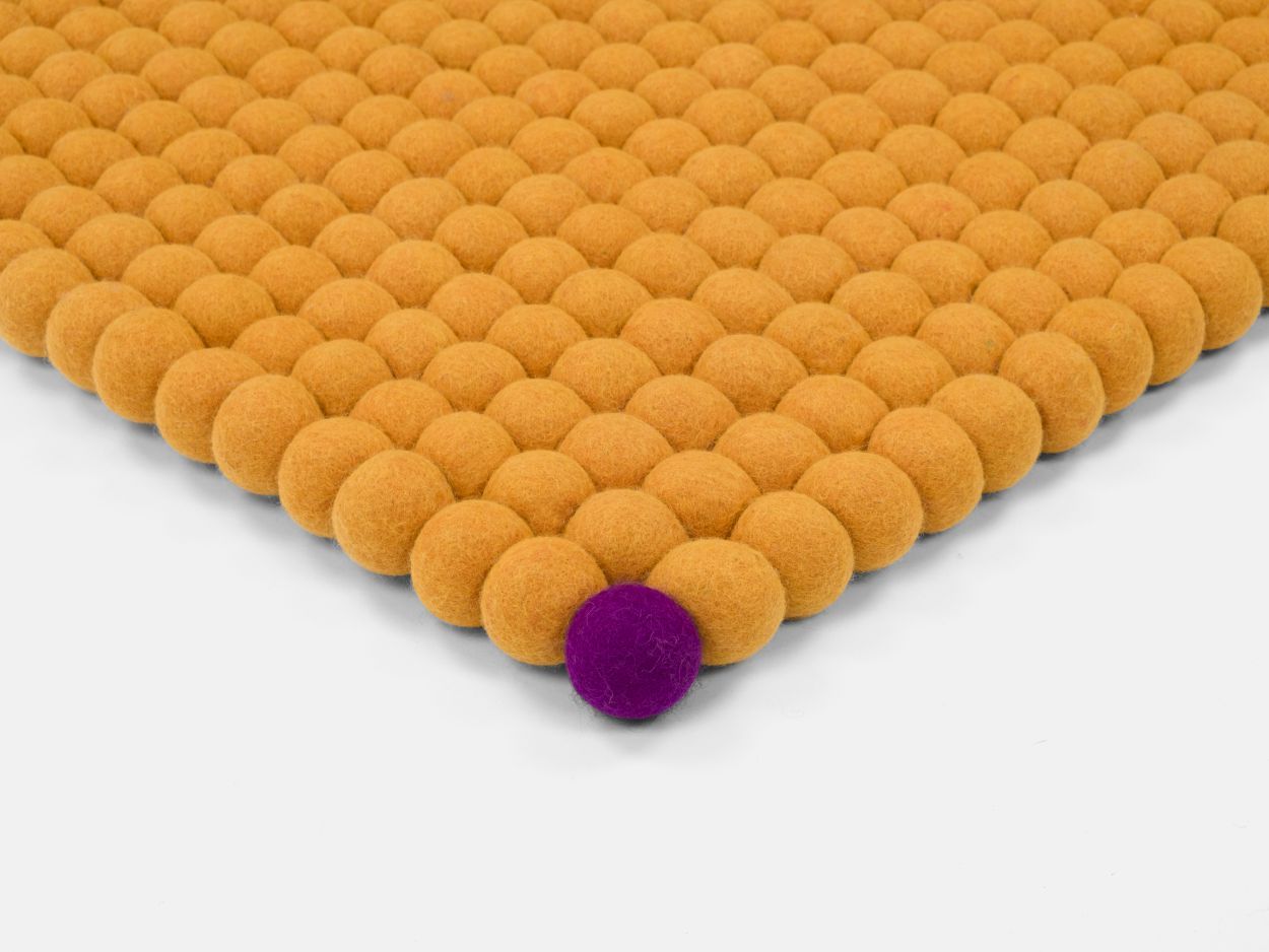 Big One Rectangulaire Tapis en feutre 200 x 300 cm myfelt Jaune ocre