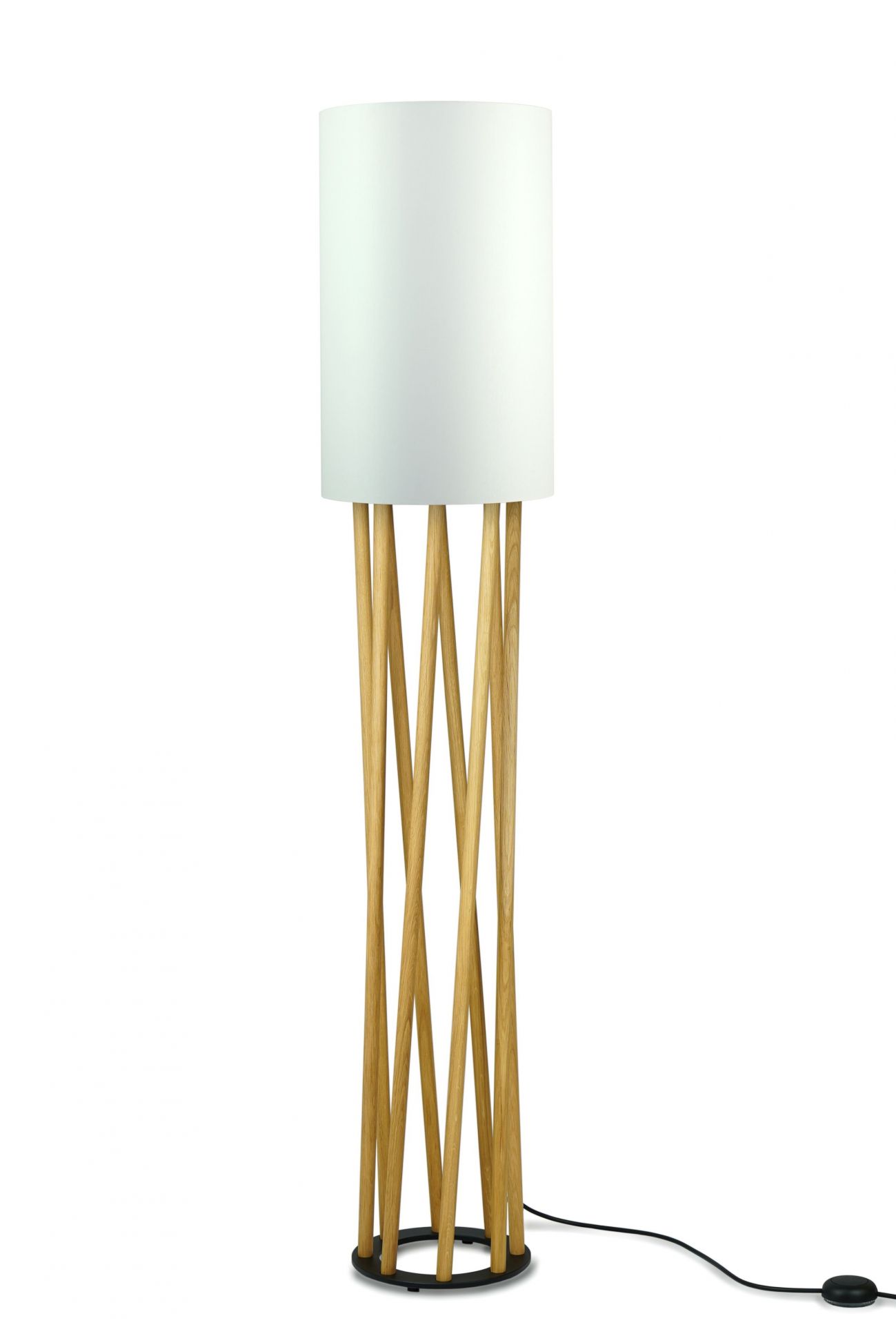 Linn High Oblique Lampadaire Chêne naturel/ blanc Maigrau